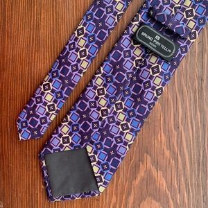 Bruno Piatelli Mens 100% Silk Tie Geometric Colorful Business Suit‎ Blazer